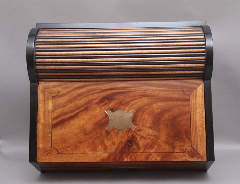19thc Chinese camphor wood and ebonised writing slope View VIII