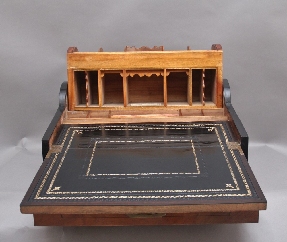19thc Chinese camphor wood and ebonised writing slope View XI