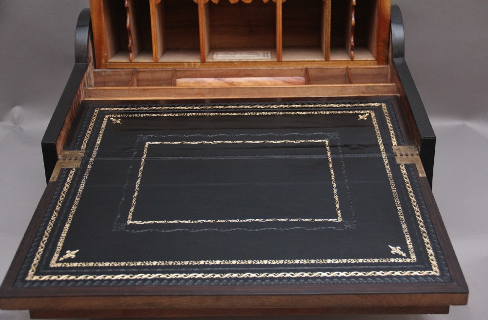 19thc Chinese camphor wood and ebonised writing slope View XII