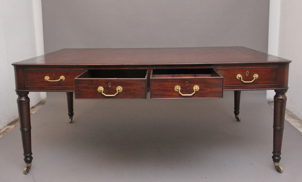Early 19th Century mahogany partners writing desk  View II