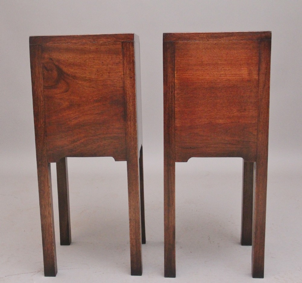 Pair early 20th Century mahogany bedside cabinets View VI