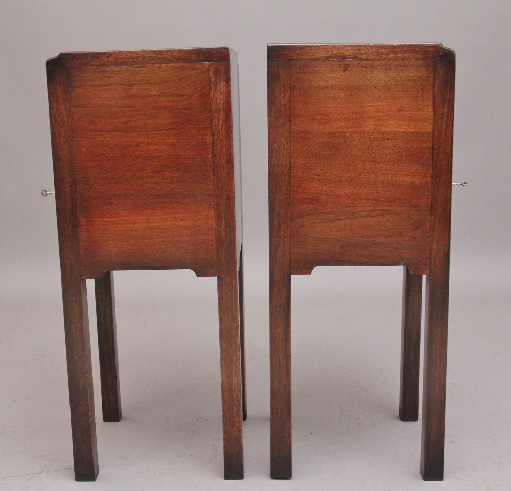 Pair early 20th Century mahogany bedside cabinets View VII