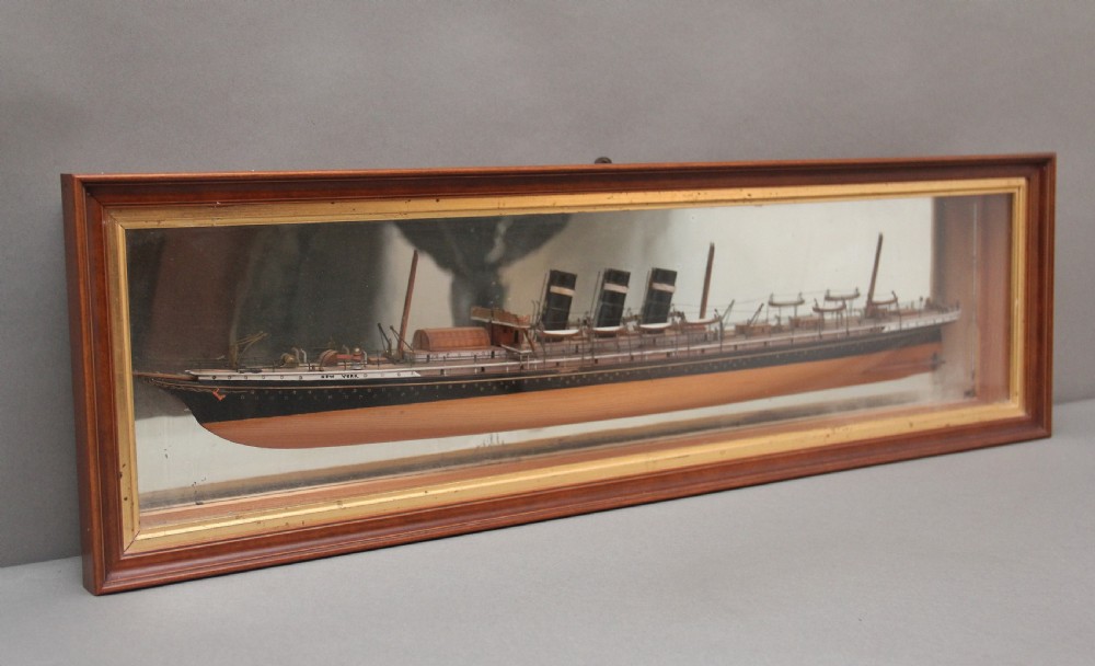 19th Century half model of steam ship New York View II