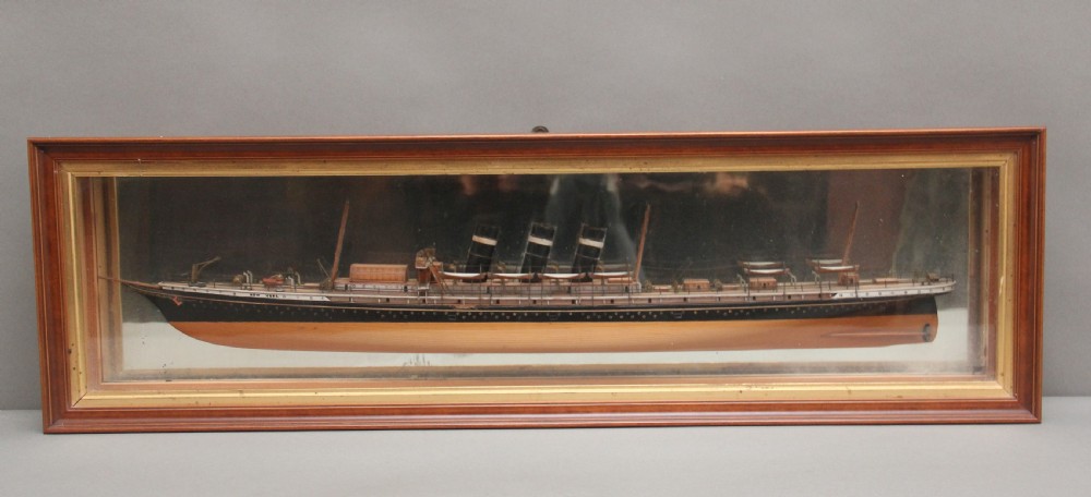 19th Century half model of steam ship New York View III