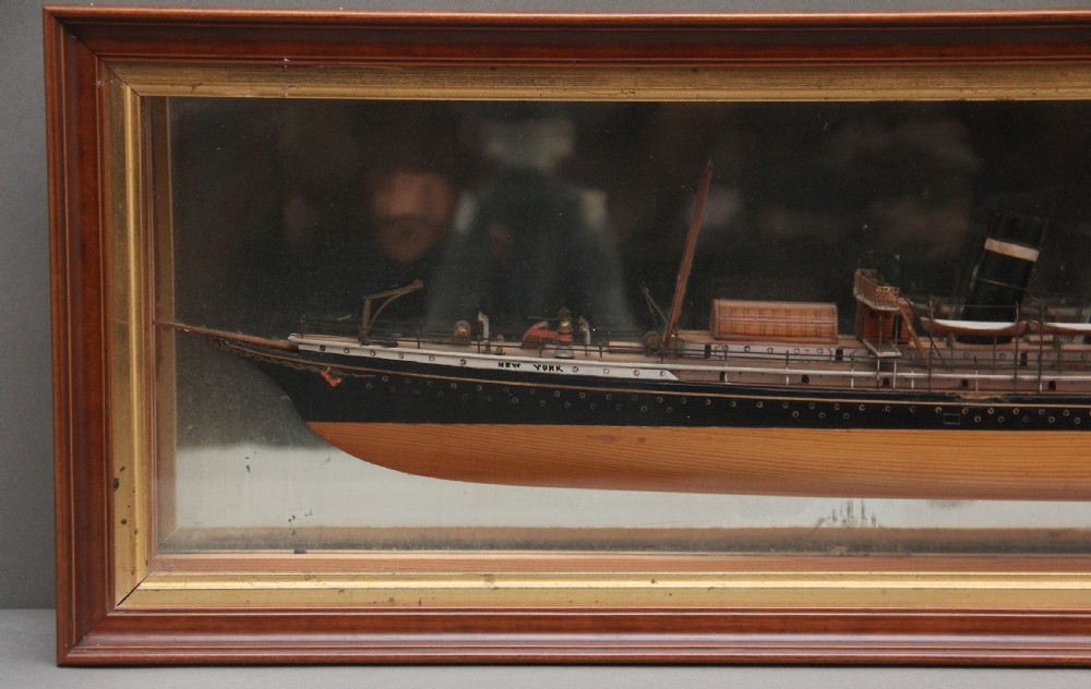 19th Century half model of steam ship New York View VI
