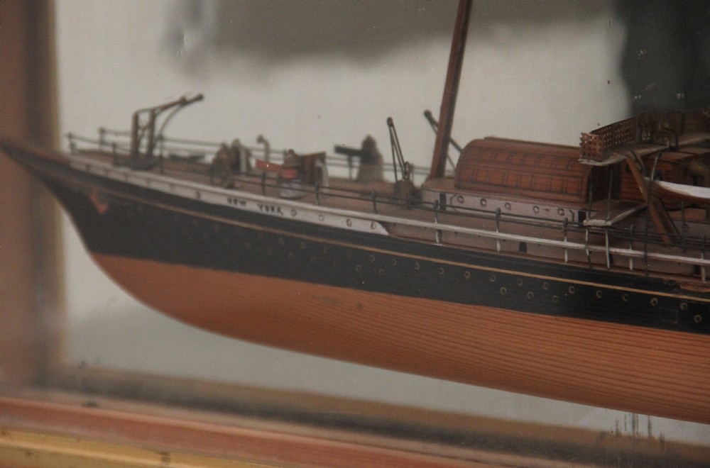 19th Century half model of steam ship New York View VII