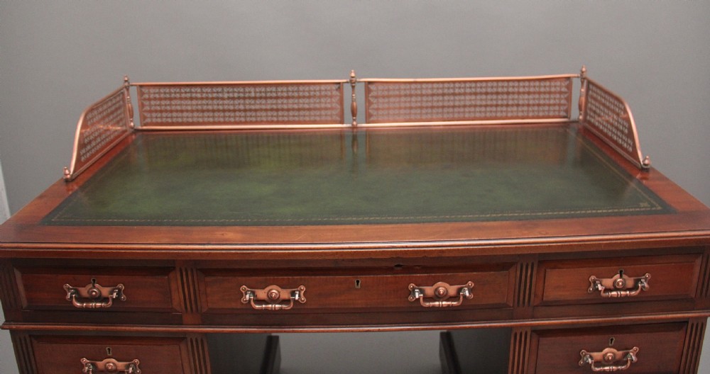 19th Century walnut pedestal desk View III