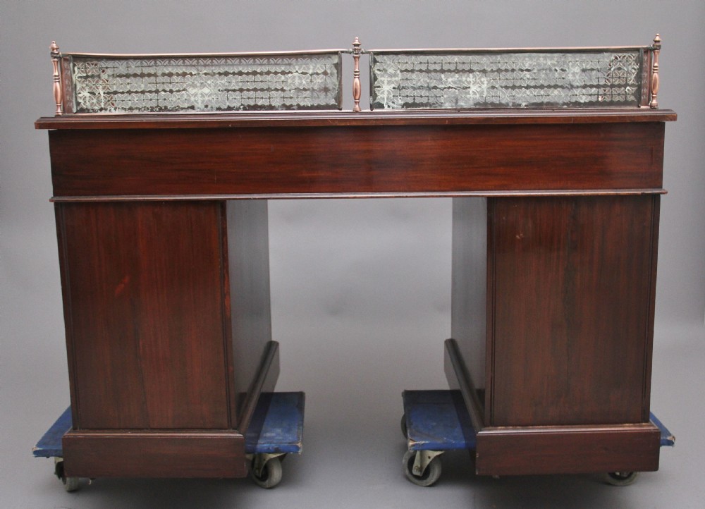 19th Century walnut pedestal desk View VII