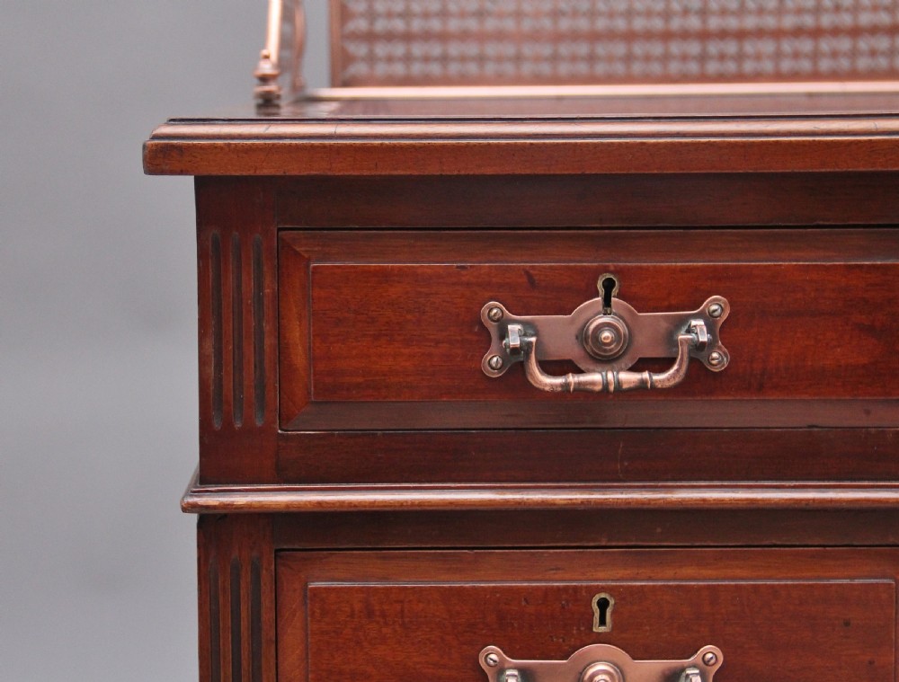 19th Century walnut pedestal desk View XI