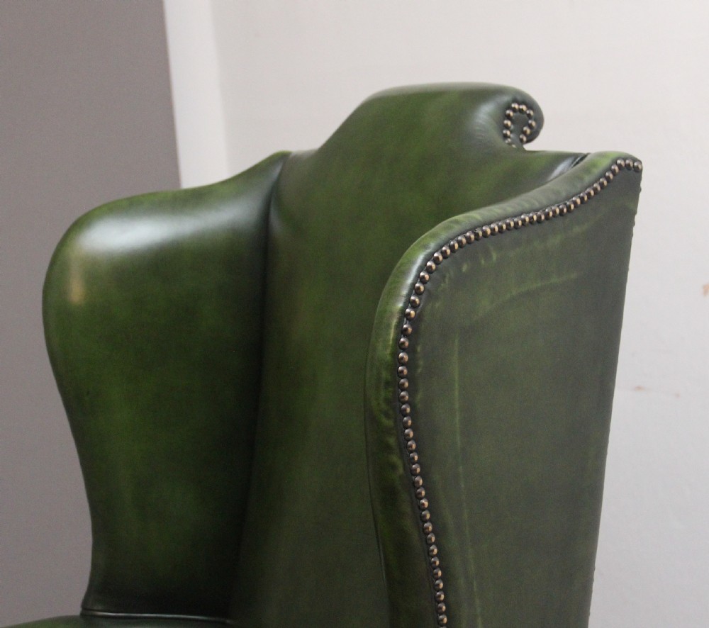 LARGE PAIR OF EARLY 20TH CENTURY WALNUT WINGBACK ARMCHAIRS View XI
