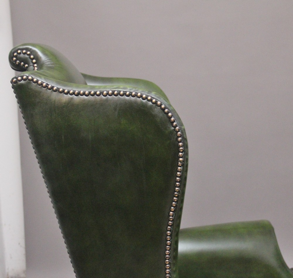 LARGE PAIR OF EARLY 20TH CENTURY WALNUT WINGBACK ARMCHAIRS View XII