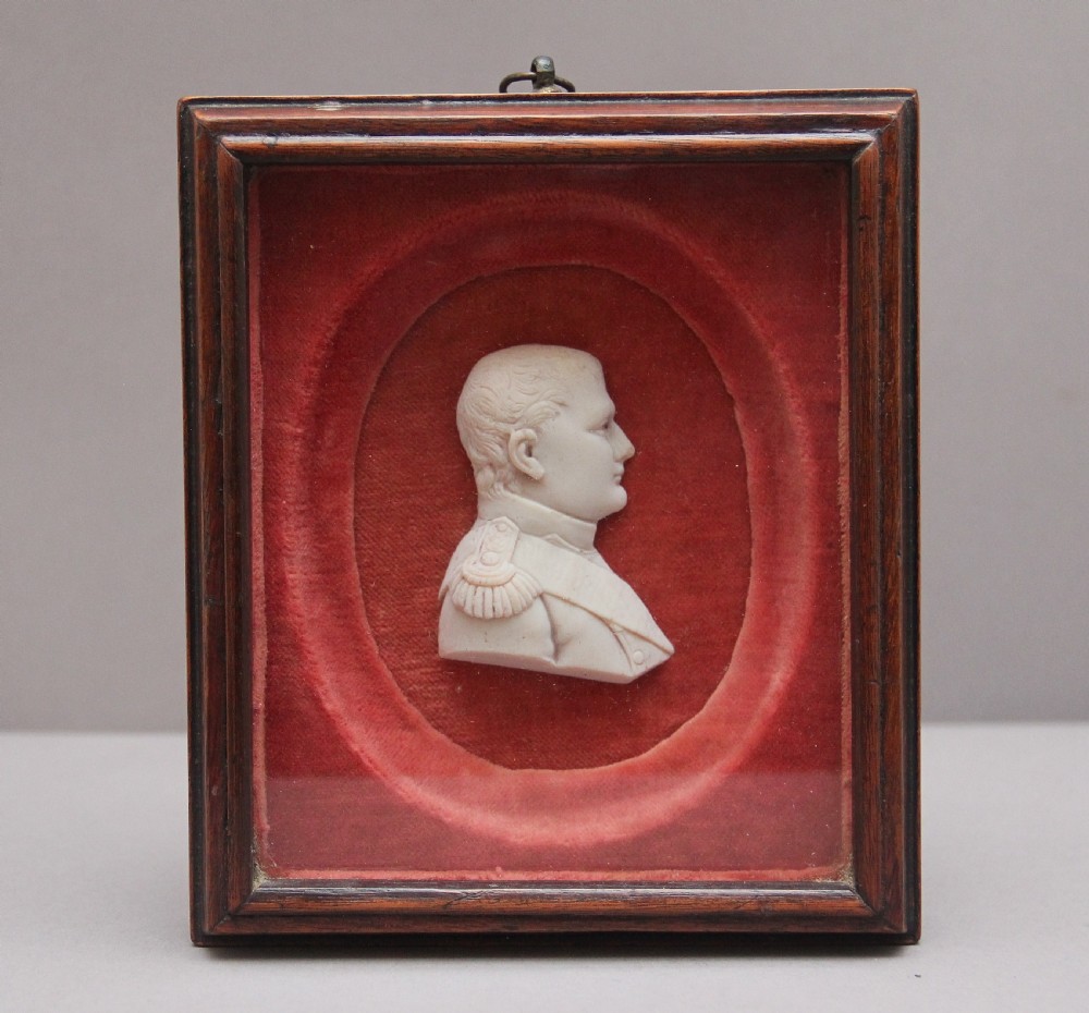 19th Century wax relief portrait of Napoleon Bonaparte