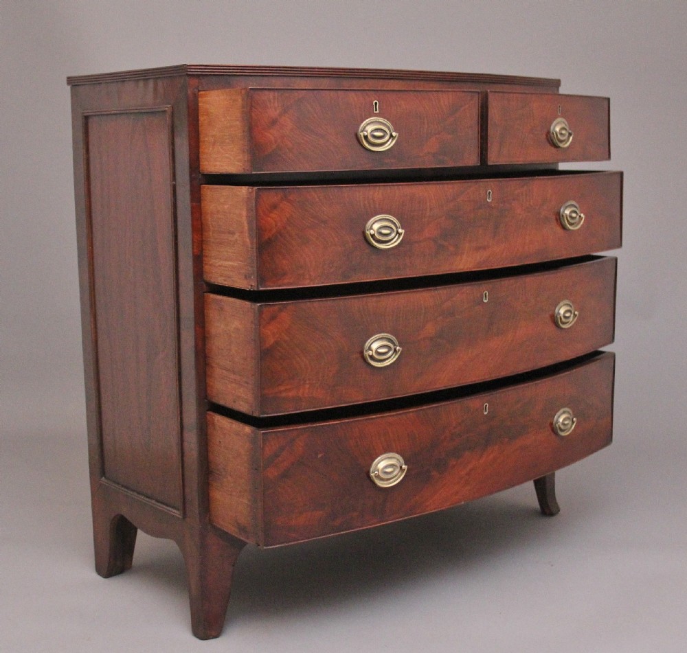 Early 19th Century mahogany bowfront chest View IV