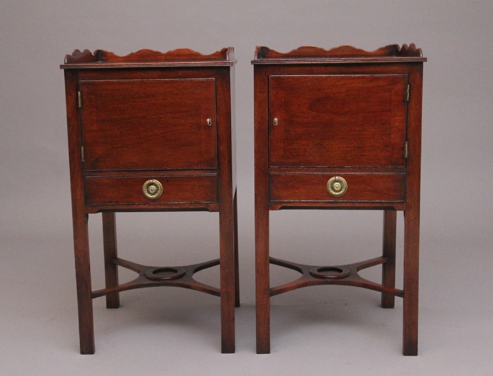 Pair early 20th Century mahogany bedside cabinets View IV