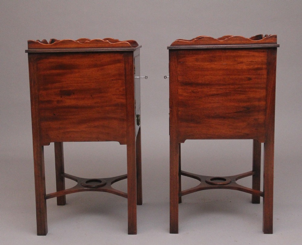 Pair early 20th Century mahogany bedside cabinets View V