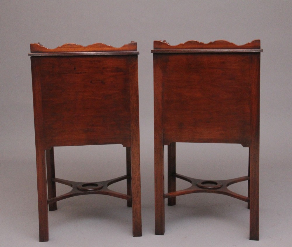 Pair early 20th Century mahogany bedside cabinets View VI