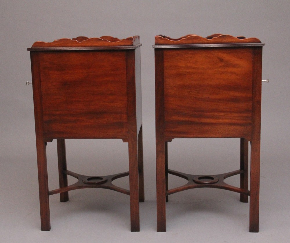 Pair early 20th Century mahogany bedside cabinets View VII