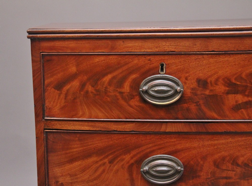 Early 19th Century flame mahogany bowfront chest of drawers View II