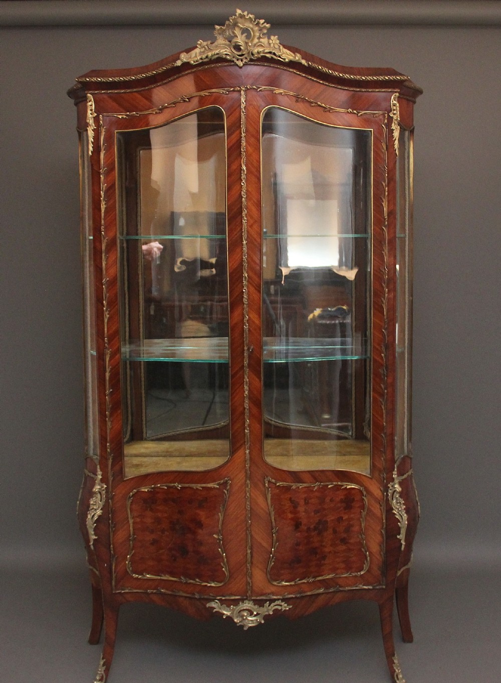 19th Century French Kingwood display cabinet