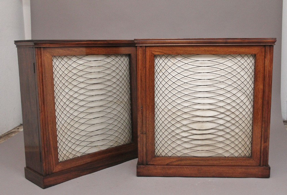 Pair early 19th Century rosewood cabinets  View II