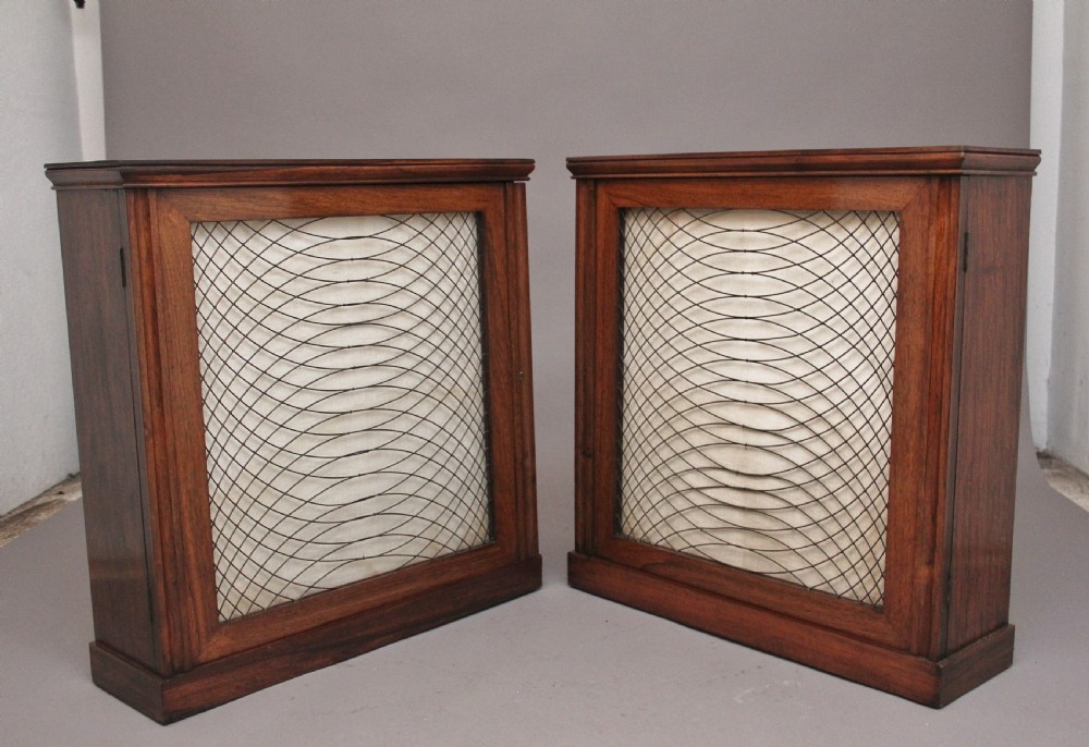 Pair early 19th Century rosewood cabinets  View III