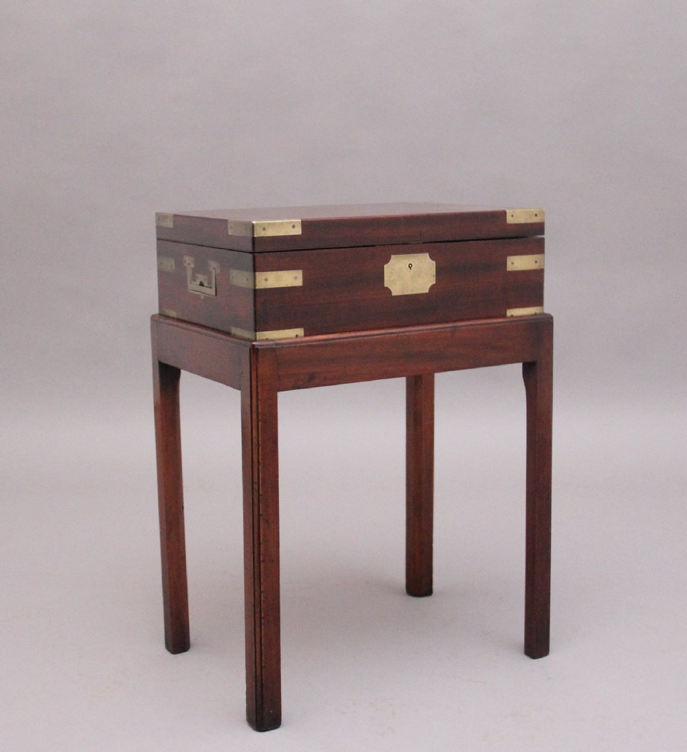 19th Century antique mahogany box on later stand