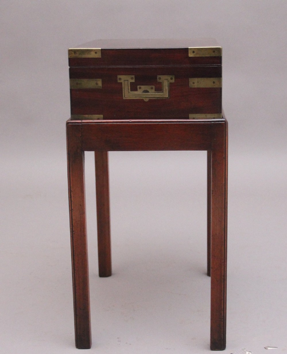 19th Century antique mahogany box on later stand View VI