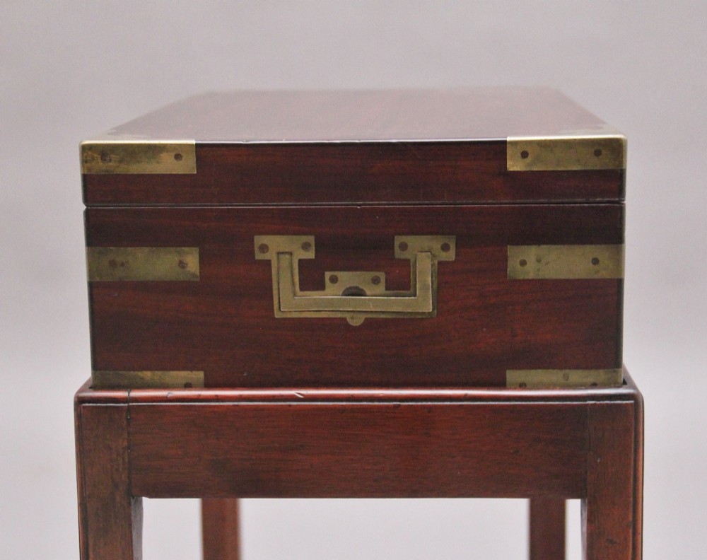 19th Century antique mahogany box on later stand View VIII