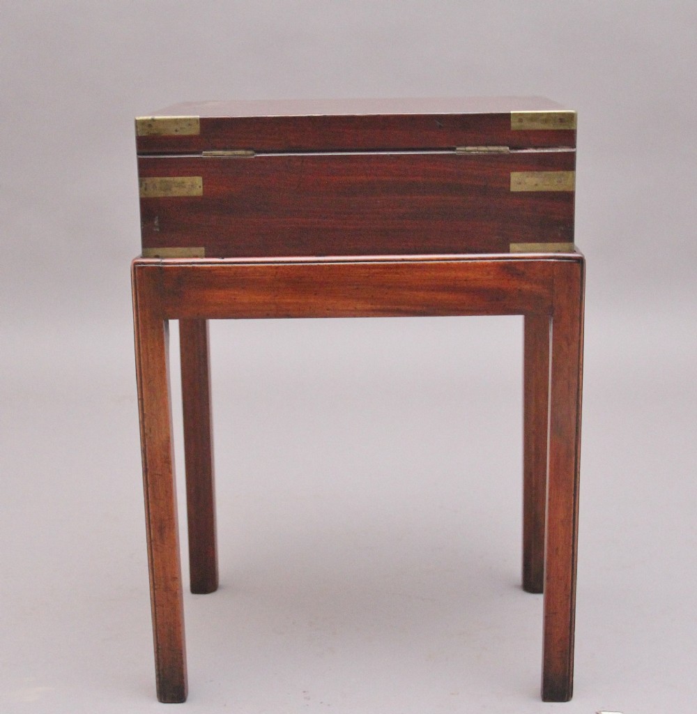 19th Century antique mahogany box on later stand View XII