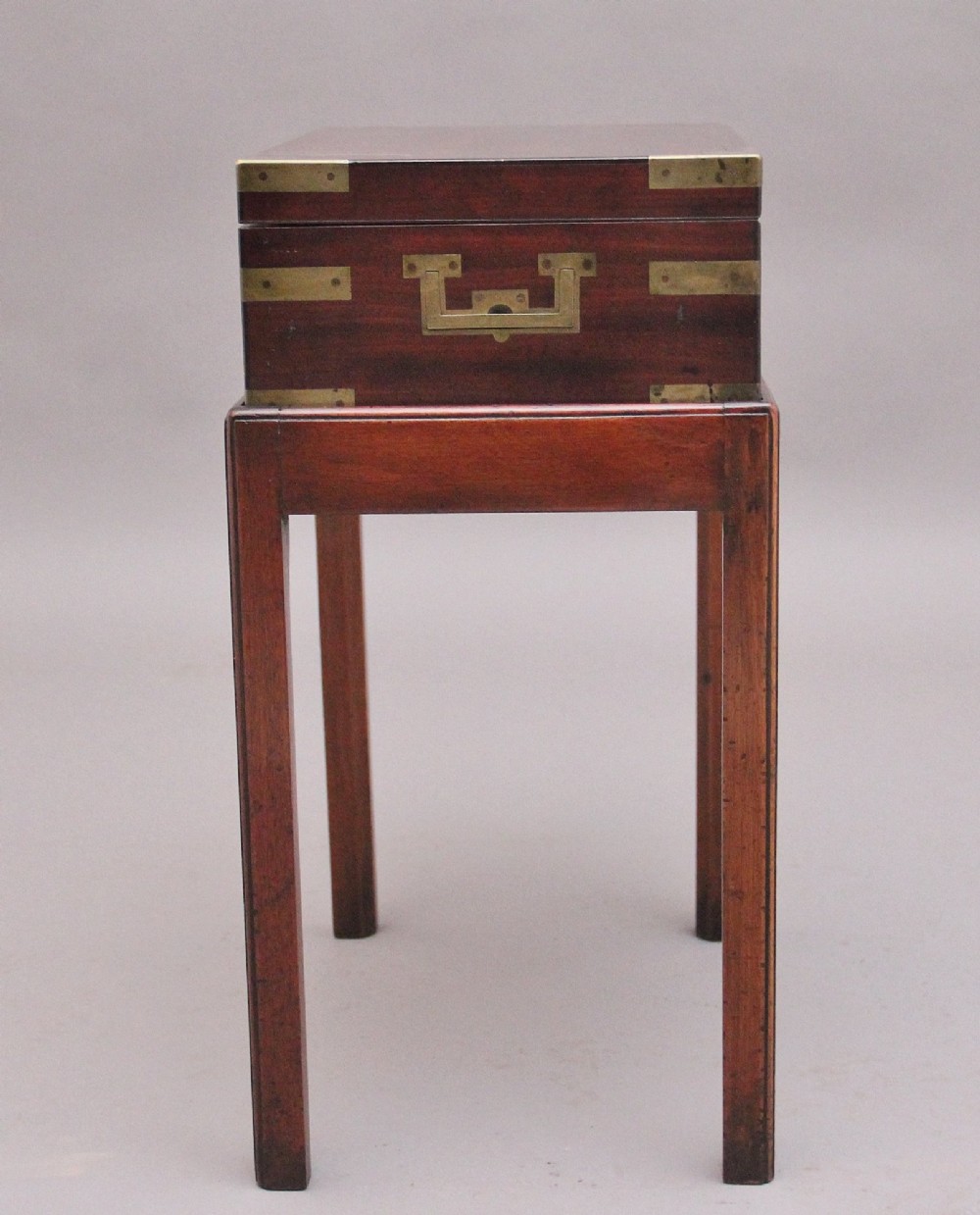 19th Century antique mahogany box on later stand View XIII