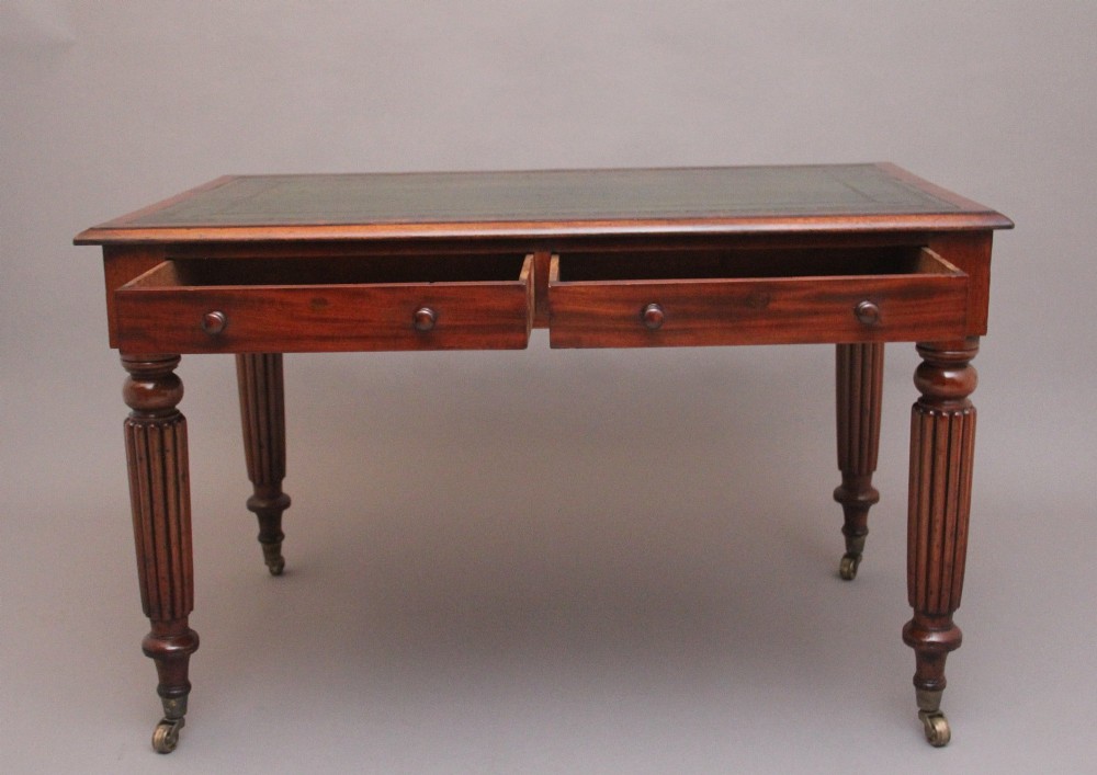 19th Century antique mahogany partners writing desk View III