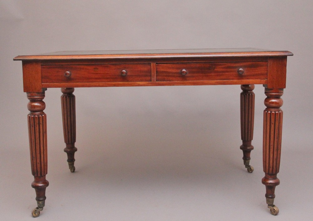 19th Century antique mahogany partners writing desk View VIII