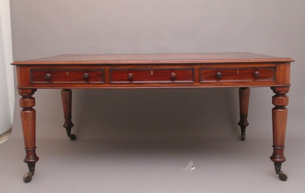 19th Century antique mahogany partners writing table