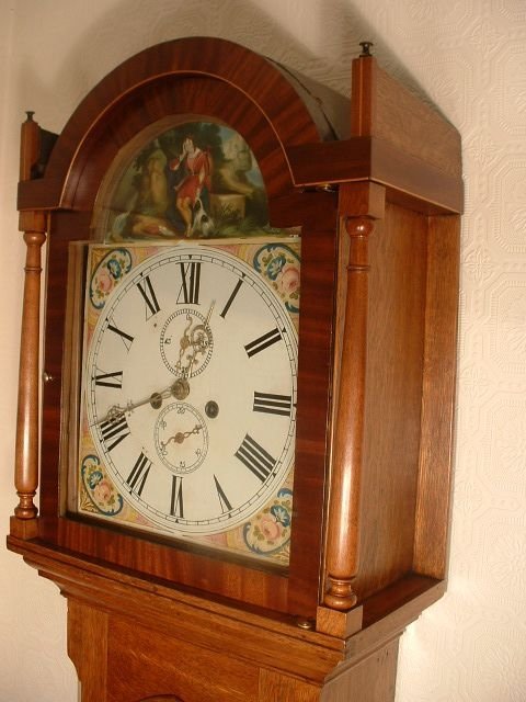 fig 1. 8 Day, Golden Oak Longcase Clock