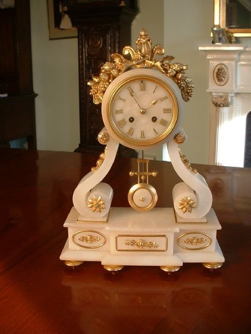 fig 1. Alabaster and Gilded Mantle/Bracket Clock