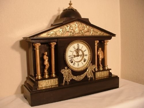 A Large Slate Black Clock.