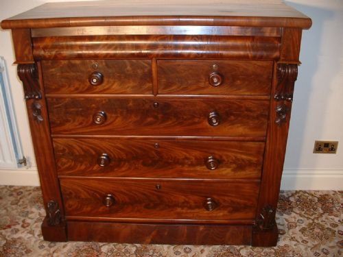 Victorian Flame Mahogany Chest of Drawers