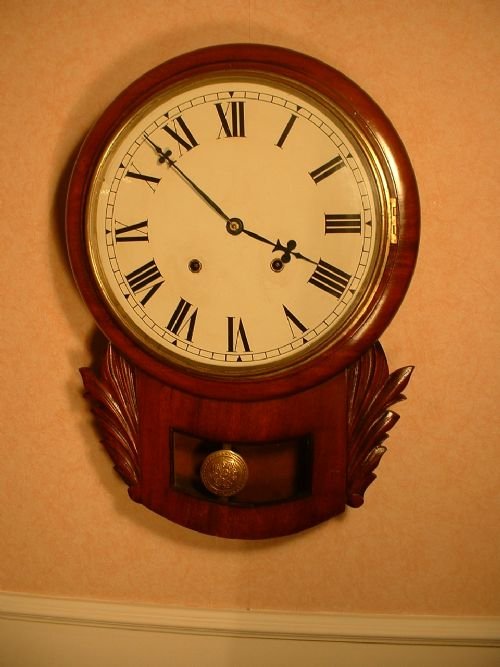 Mahogany Dropdial Wallclock