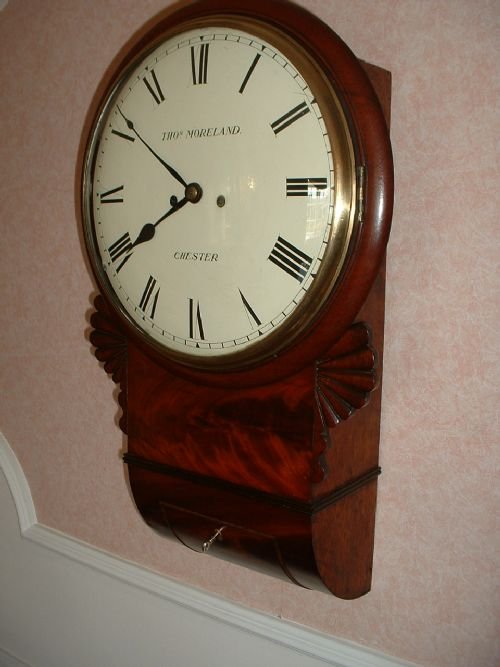 fig 2. Twin Fusee, Convex Dial, Mahogany Wallclock.