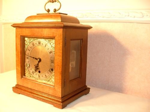 Westminster Chime Mahogany Bracket Clock.