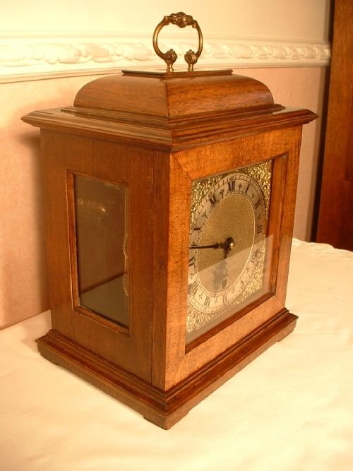 fig 1. Westminster Chime Mahogany Bracket Clock.