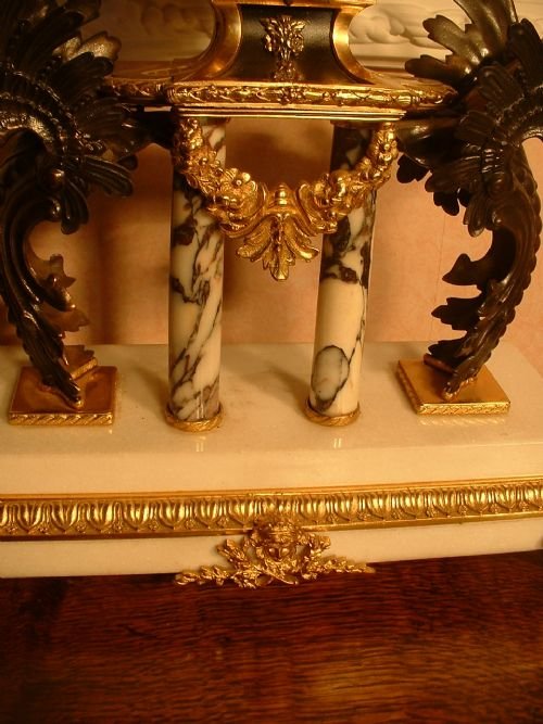 fig 1. JPAY FRERES Gilt And Marble Mantel Clock