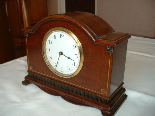 fig 1. Small Edwardian Mahogany Mantle clock.
