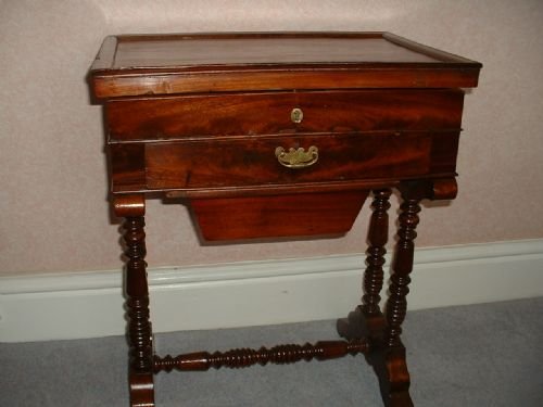 Victorian Mahogany Sewing Table.