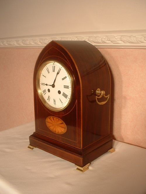 Lancet Topped Mahogany Mantle Clock