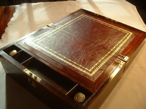 fig 1. Rosewood Writing Slope. Lapdesk.