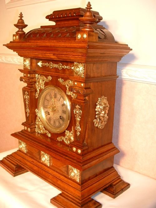 Walnut and Brass Bracket Clock.