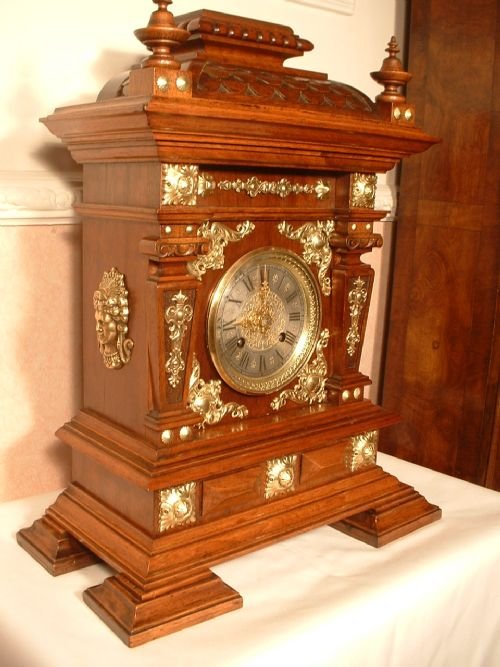 fig 1. Walnut and brass Bracket Clock.