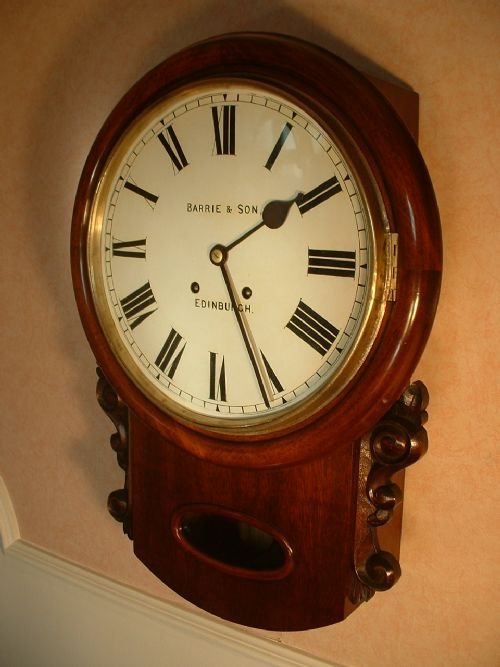 Mahogany Drop-dial Striking Wallclock.