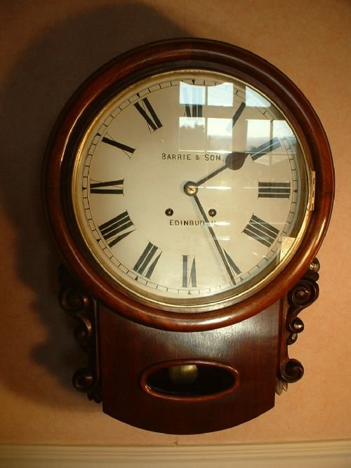 fig 1. Mahogany Drop-dial Striking Wallclock.